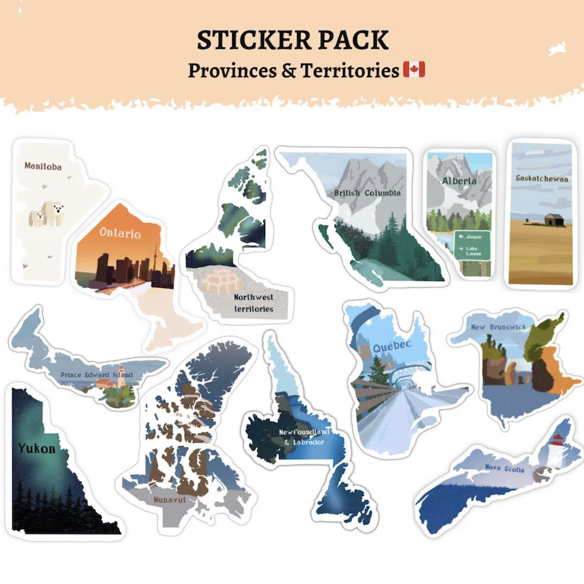 Canadian Provinces and Territories Sticker Pack