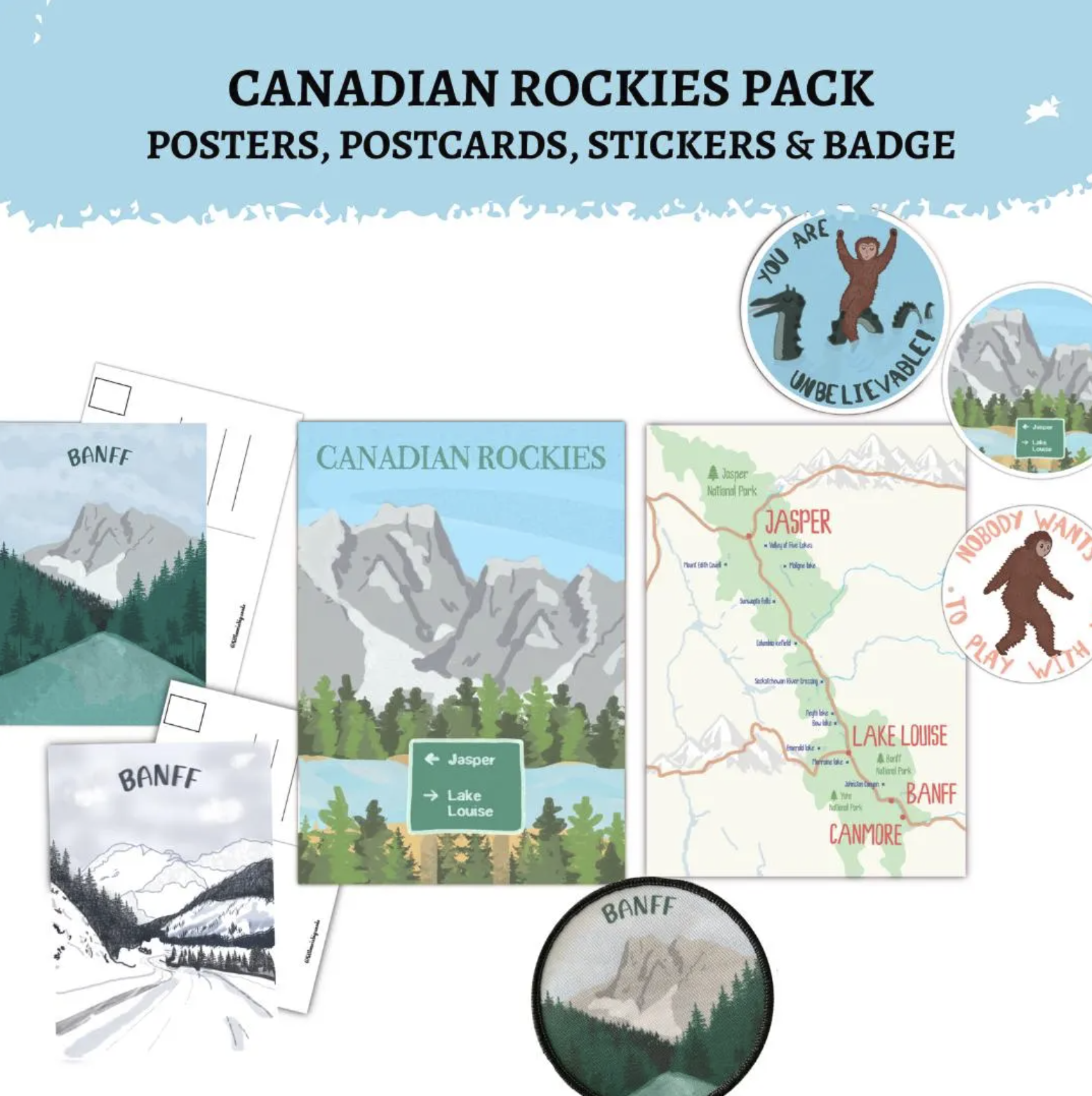 Canadian Rockies Gift Pack | Banff Jasper Lake Louise Souvenir Bundle