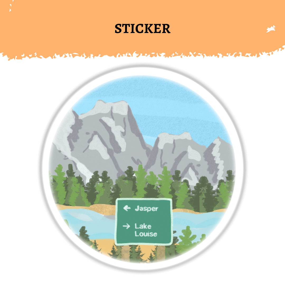 Canadian Rockies Sticker | Jasper Lake Louise Sign | Icefields Parkway Souvenir