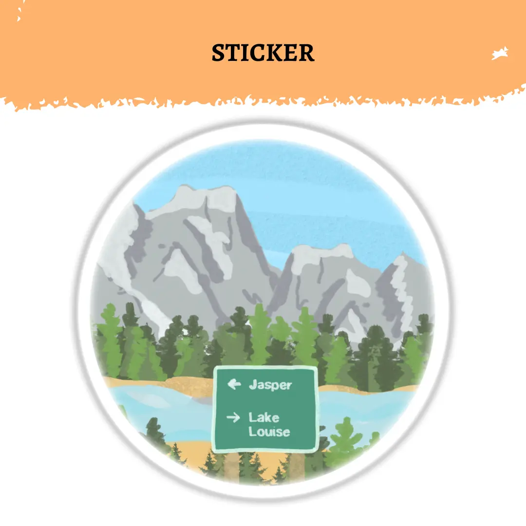 Canadian Rockies Sticker | Jasper Lake Louise Sign | Icefields Parkway Souvenir