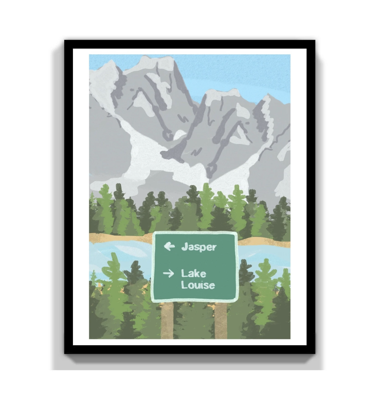Canadian Rockies Trip Poster | Jasper Lake Louise Sign | Icefields Parkway Print