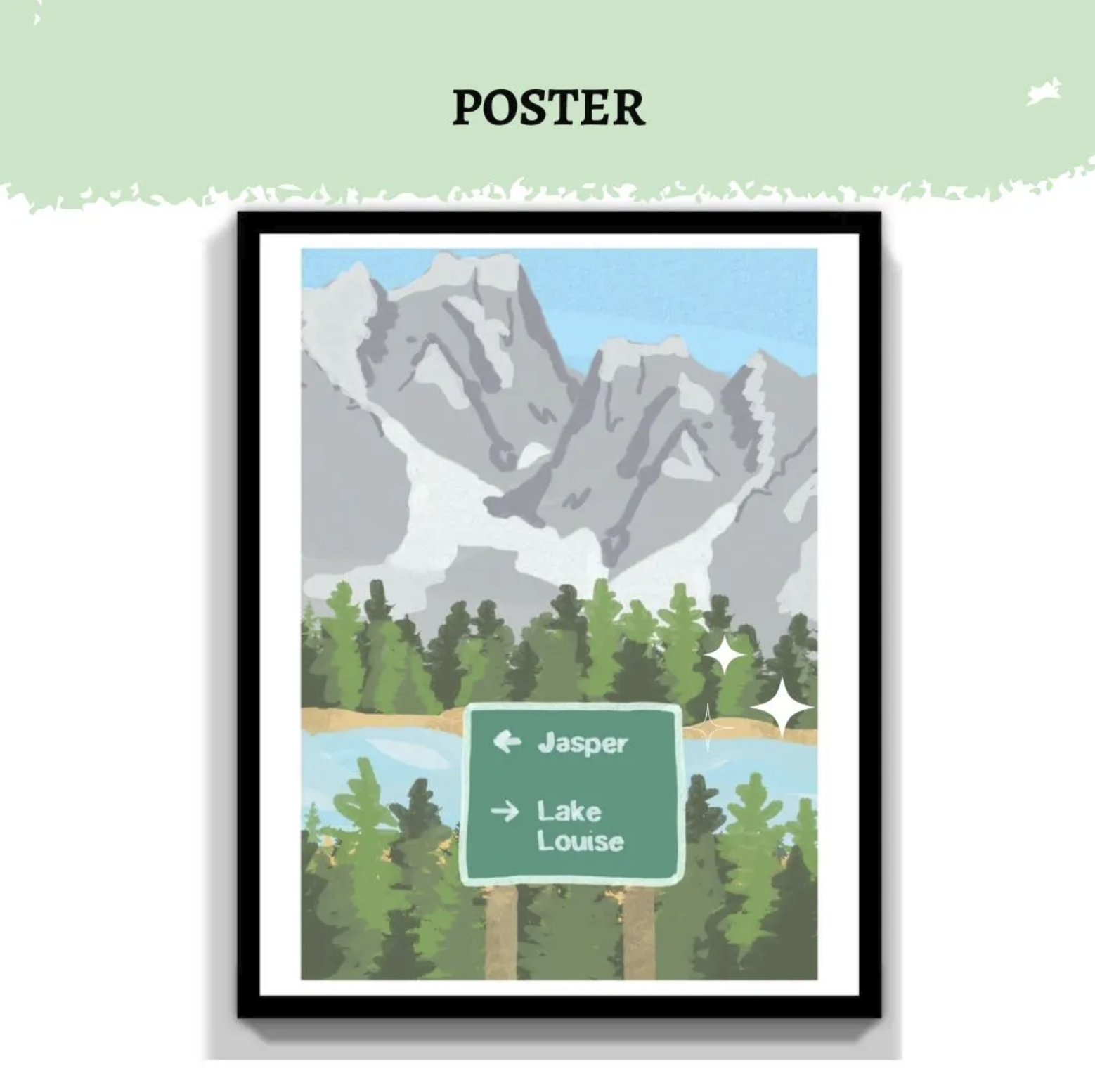 Canadian Rockies Trip Poster | Jasper Lake Louise Sign | Icefields Parkway Print