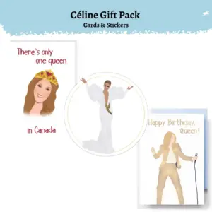Celine Pack | Celine Dion Gift Set | Birthday Cards and Stickers Bundle | Fan Gift