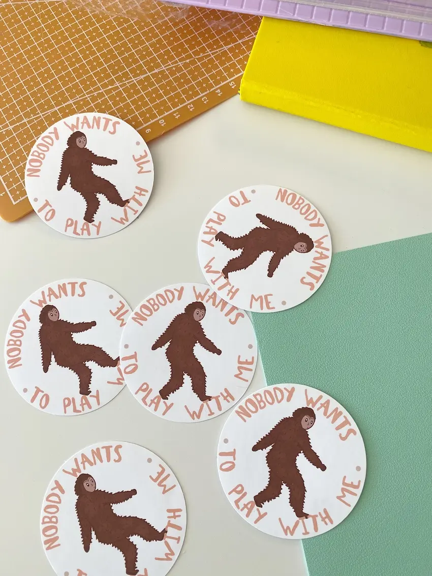 Funny Sasquatch Sticker | Nobody Wants To Play With Me | Canadian Folklore Sticker