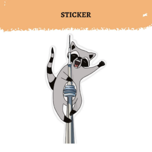 Raccoon CN Tower Sticker | Funny Toronto Sticker