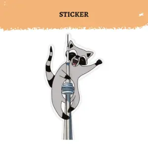 Raccoon CN Tower Sticker | Funny Toronto Sticker