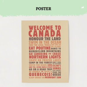 Canadian Lifestyle Memento Poster | Modern Typography Art