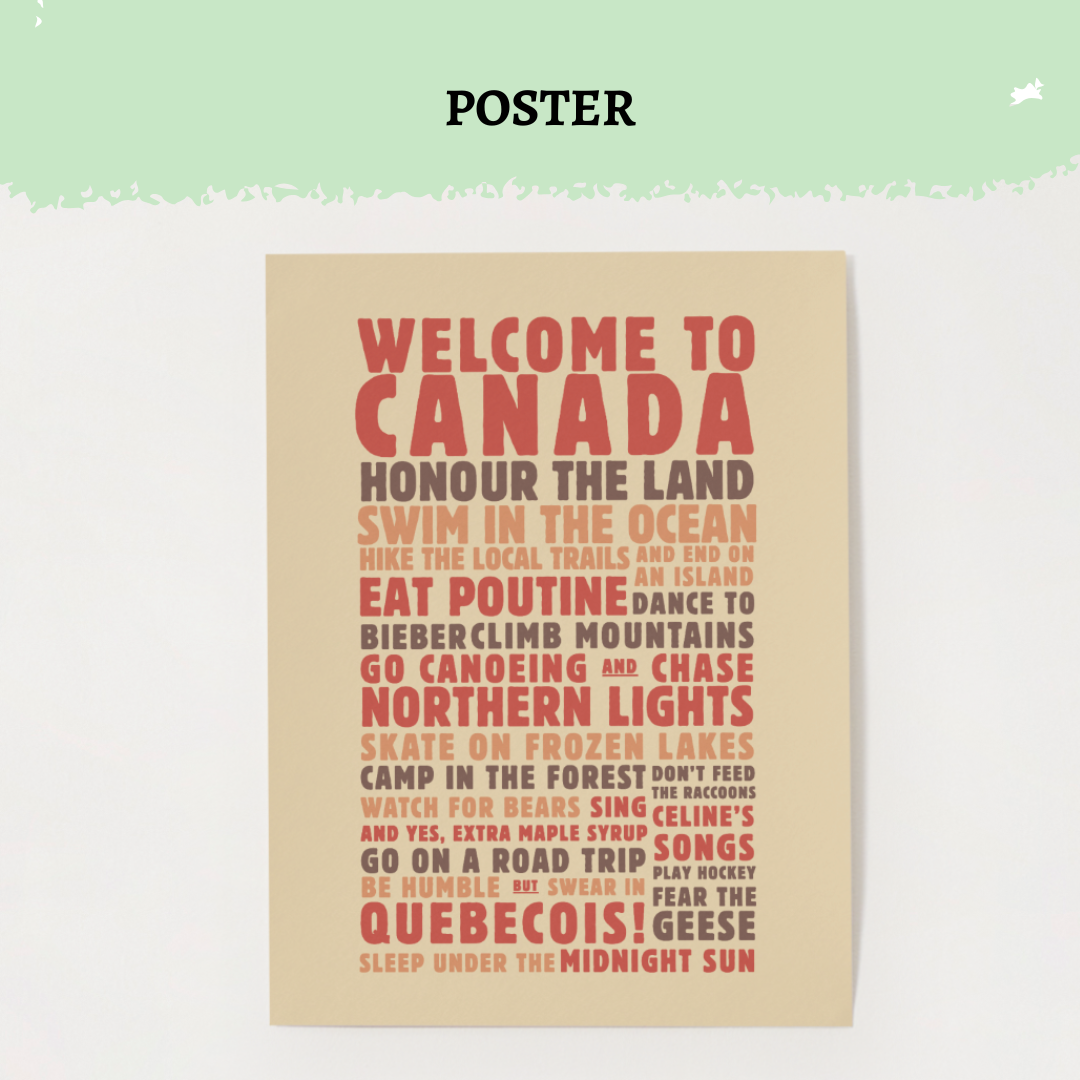 Canadian Lifestyle Memento Poster | Modern Typography Art