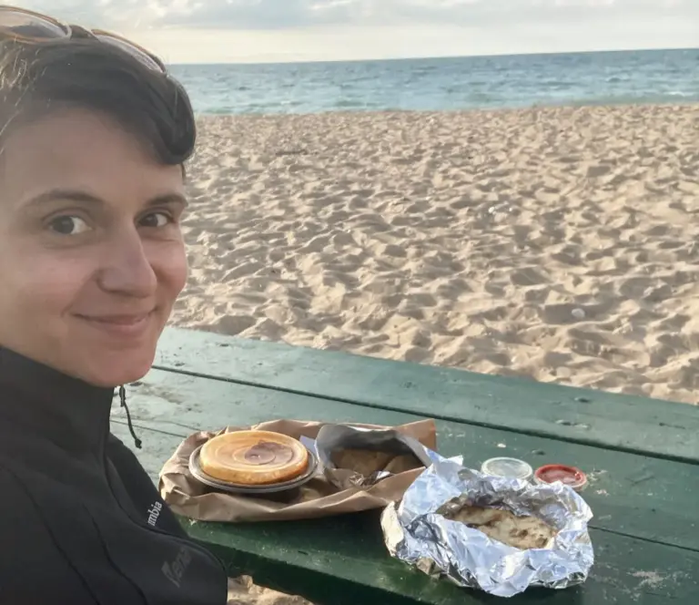 indian-takeout-picnic-table-sarnia-beach-lake-huron