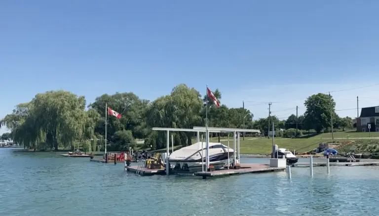 st-clair-river-boat-dock-canadian-flags